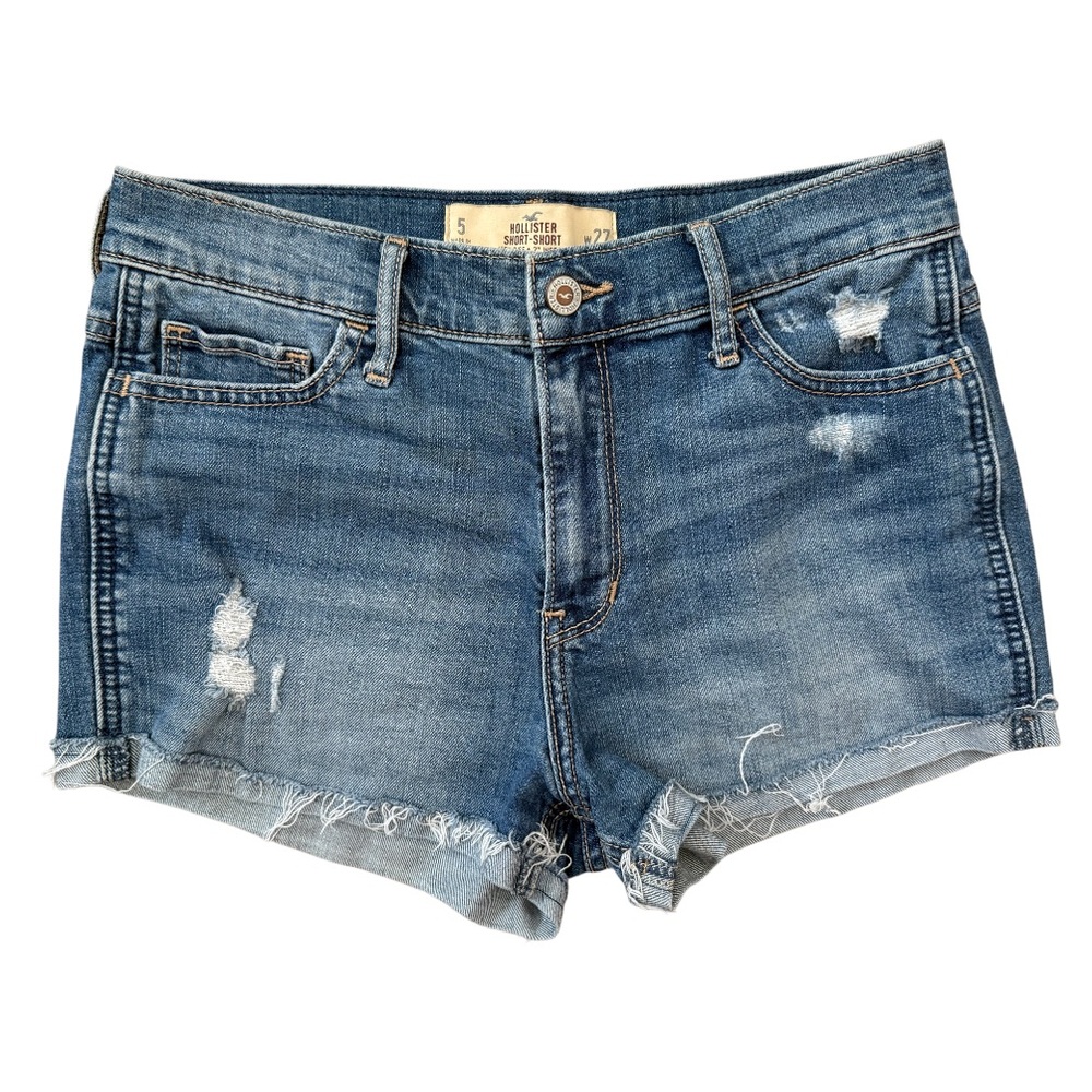 Hollister Short-Short High Rise Light Wash Shorts Size 5/27 - Picture 3 of 9